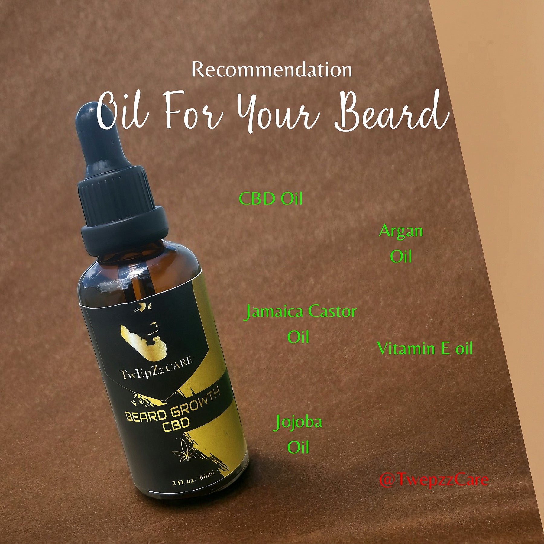 TwepZzCare Beard Oil: Chamomile, Clove, & CBD Flavors